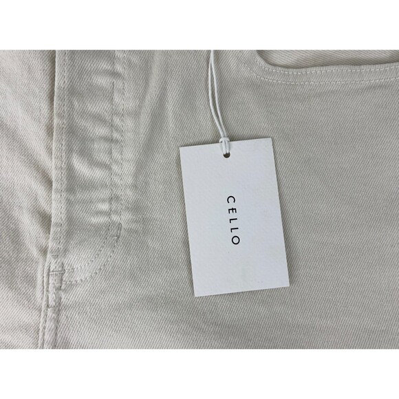 Cello Women XL Denim Shorts Beige High Waist Mom NWT - Picture 2 of 8